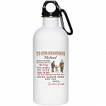 Personalized Grandson, White, 20 oz. Stainless Water Bottle