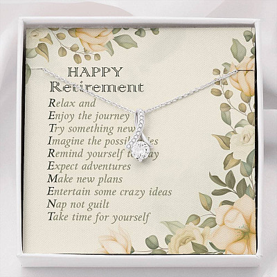 Happy Retirement Take Time For Yourself Alluring Beauty Necklace - Farewell Goodbye Jewelry Gifts - Alluring Beauty Necklace
