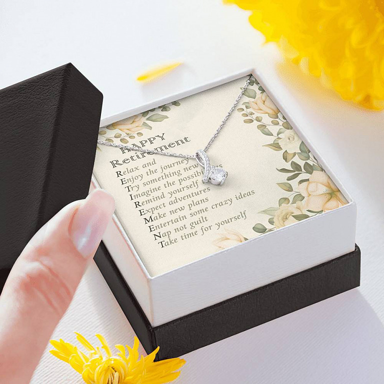 Happy Retirement Take Time For Yourself Alluring Beauty Necklace - Farewell Goodbye Jewelry Gifts