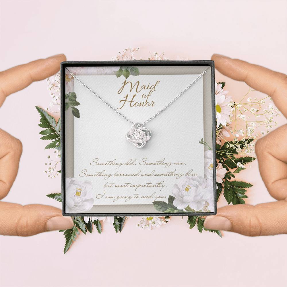 Maid Of Honor I'm Going To Need You Love Knot Necklace - Maid Of Honor Proposal Wedding Gifts Maid Of Honor I'm Going To Need You Love Knot Necklace - Maid Of Honor Proposal Wedding Gifts