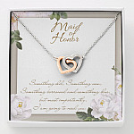Maid Of Honor I'm Going To Need You Interlocking Hearts Pendant Necklace Maid Of Honor Proposal Wedding Gifts - Interlocking Hearts Necklace
