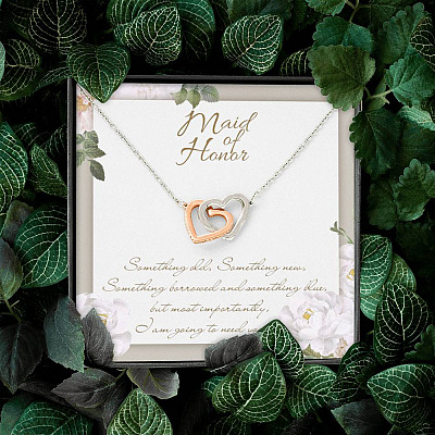 Maid Of Honor I'm Going To Need You Interlocking Hearts Pendant Necklace Maid Of Honor Proposal Wedding Gifts