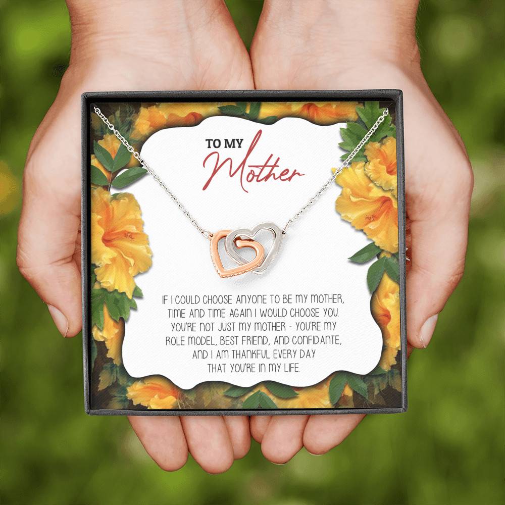 To My Mother If I Could Choose Anyone To Be My Mother Interlocking Hearts Pendant Necklace - Mom Jewelry To My Mother If I Could Choose Anyone To Be My Mother Interlocking Hearts Pendant Necklace - Mom Jewelry