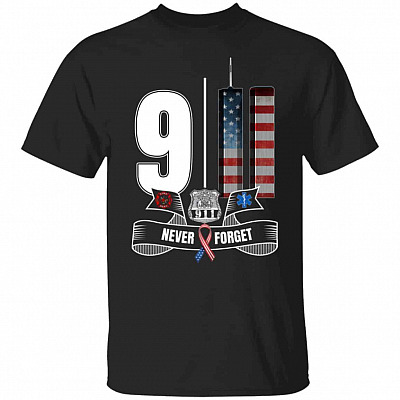 911 never forget shirt, Black, Unisex T-Shirt