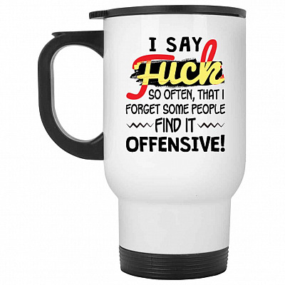 14 oz. White Travel Mug