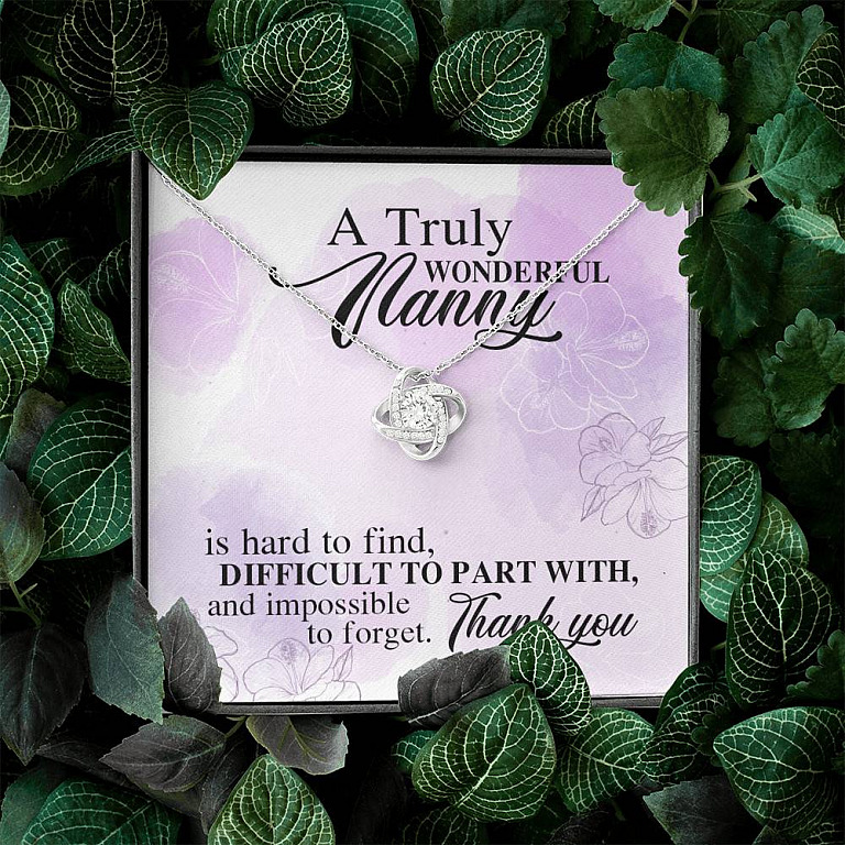 A Truly Wonderful Nanny Is Hard To Find Difficult To Part With Love Knot Necklace - Goodbye Nanny Gift