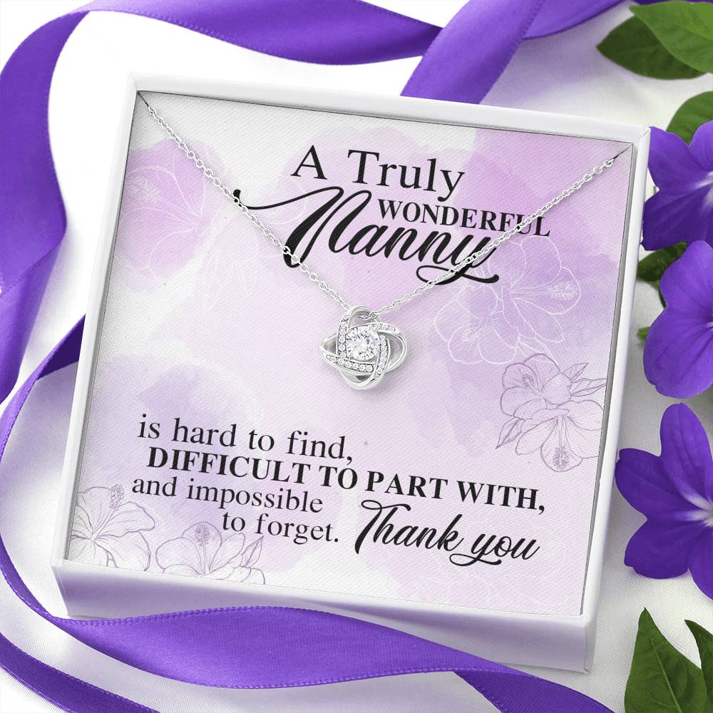 A Truly Wonderful Nanny Is Hard To Find Difficult To Part With Love Knot Necklace - Goodbye Nanny Gift A Truly Wonderful Nanny Is Hard To Find Difficult To Part With Love Knot Necklace - Goodbye Nanny Gift