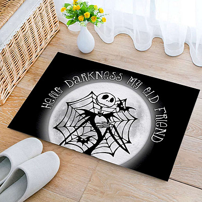 Alternative view of Hello Darkness My Old Friend Jack Halloween Entrance Indoor - Outdoor Decorative Doormat