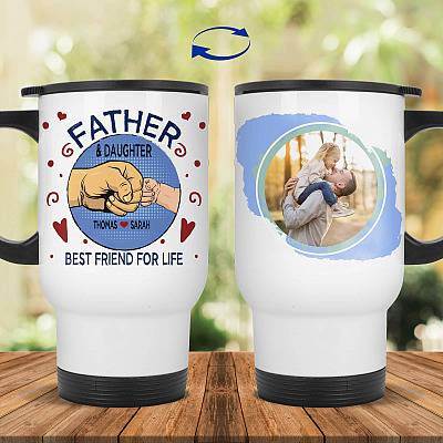 14 oz. White Travel Mug
