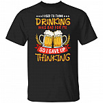 drinking, Black, Unisex T-Shirt