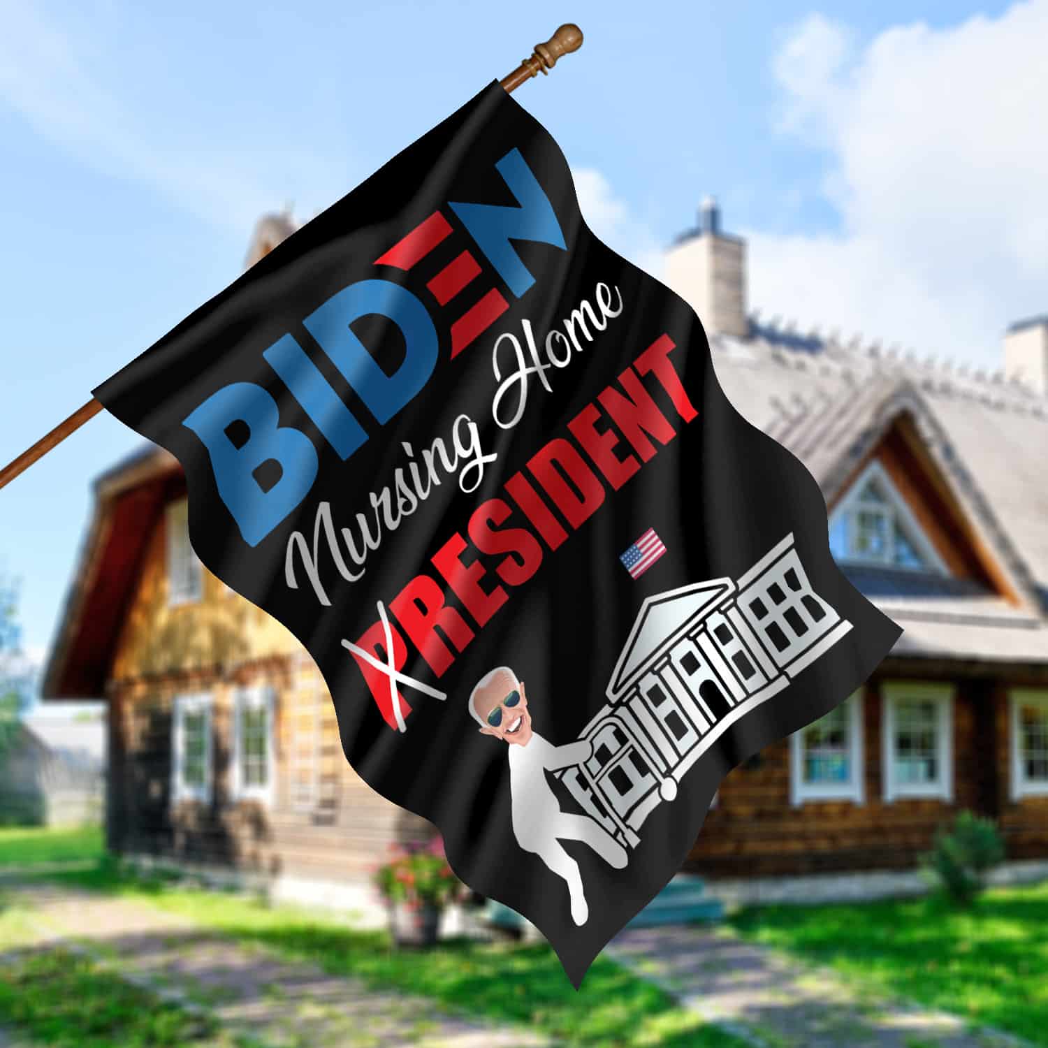 11LV. Biden Nursing Home 30x40 House Flag Mockup 5