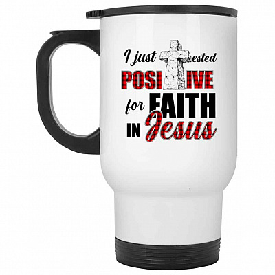 14 oz. White Travel Mug