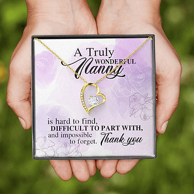 A Truly Wonderful Nanny Is Hard To Find Difficult To Part With Forever Love Heart Pendant Necklace - Goodbye Nanny Gift
