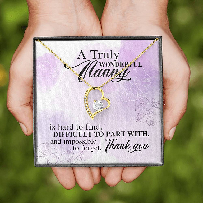 A Truly Wonderful Nanny Is Hard To Find Difficult To Part With Forever Love Heart Pendant Necklace - Goodbye Nanny Gift