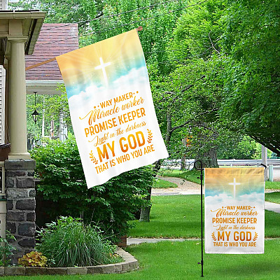 Alternative view of Way Maker Miracle Worker Promise Keeper Light in The Darkness My God that Is Who You Are House Flag - God Garden Flag