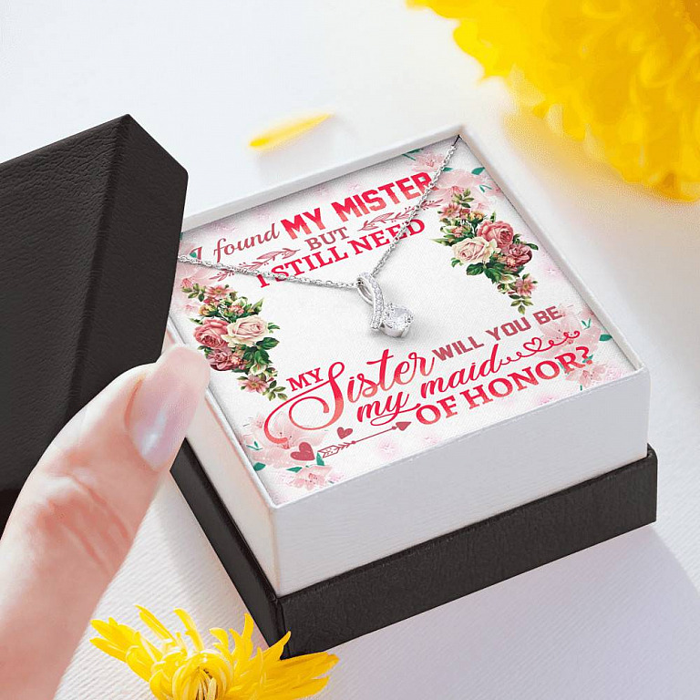 Will You Be My Maid Of Honor Alluring Beauty Necklace - Maid Of Honor Proposal Wedding Gift From Bride