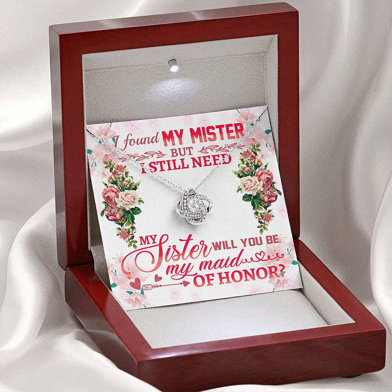 Will You Be My Maid Of Honor Love Knot Necklace - Maid Of Honor Proposal Wedding Gift From Bride