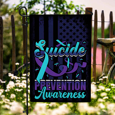Suicide Prevention Awareness Month Garden Flag - No One Fights Alone House Flag - Wall Flag