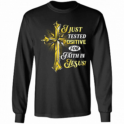 I Just Tested Positive Hoodie, Black, Long Sleeve