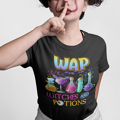 Alternative view of WAP Witches And Potions Halloween Witch T-Shirt - V-Neck Shirt
