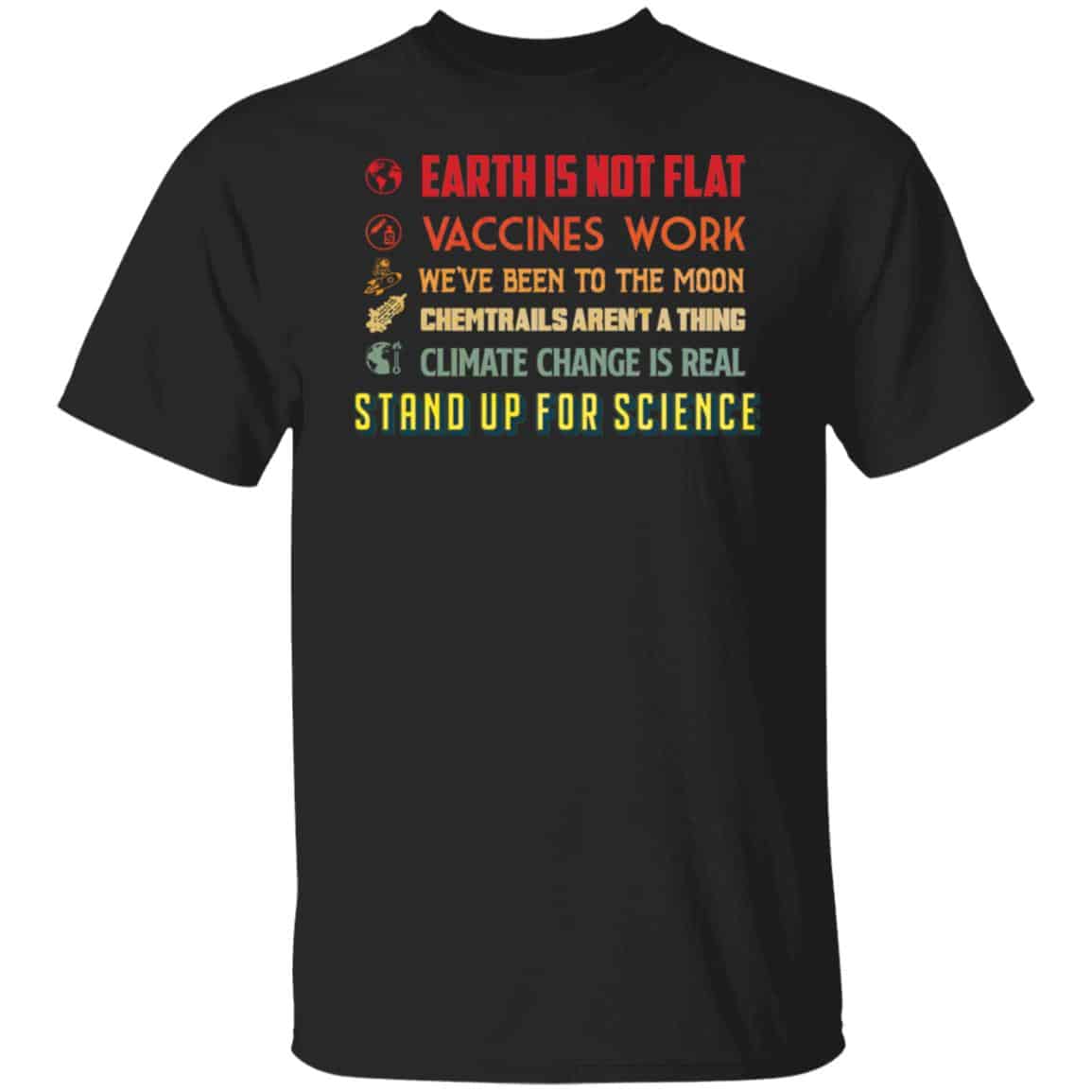 Stand Up For Science tee, Black, Unisex T-Shirt
