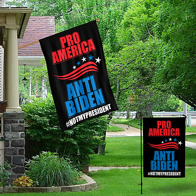 Alternative view of Pro American Anti Biden Garden Flag - House Flag - Anti Biden Flag