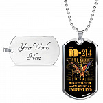 Proud US Army Soldiers Veteran Necklace - DD 214 It's A Veteran Thing You Wouldn't Understand Dog Tag Necklace