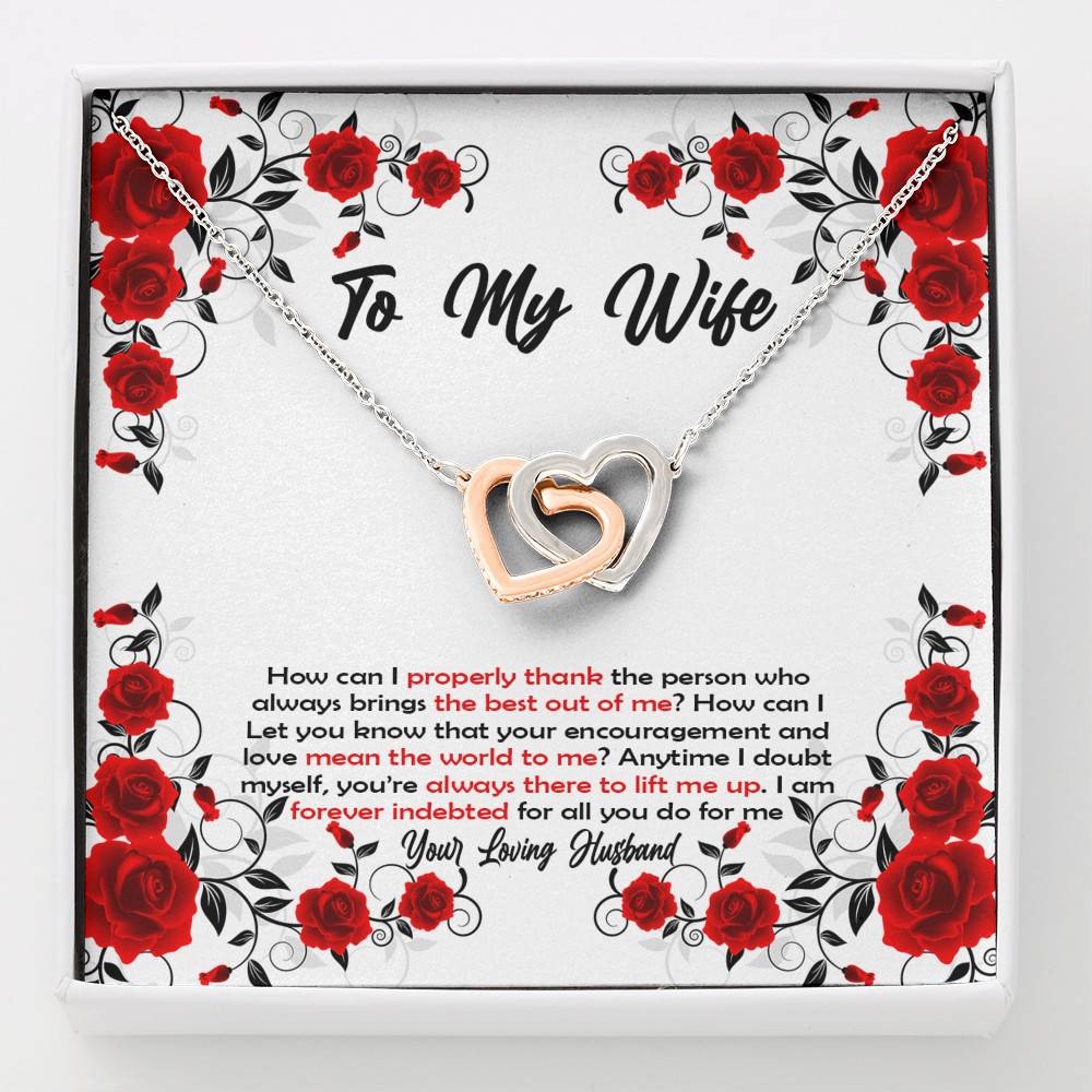 To My Wife How Can I Properly Thank The Person Who Always Brings The Best Put Of Me Joined Interlocking Hearts Necklace - Interlocking Hearts Necklace To My Wife How Can I Properly Thank The Person Who Always Brings The Best Put Of Me Joined Interlocking Hearts Necklace - Interlocking Hearts Necklace