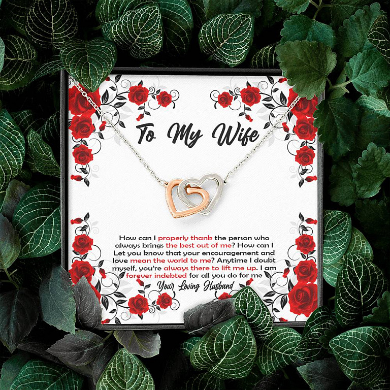 To My Wife How Can I Properly Thank The Person Who Always Brings The Best Put Of Me Joined Interlocking Hearts Necklace