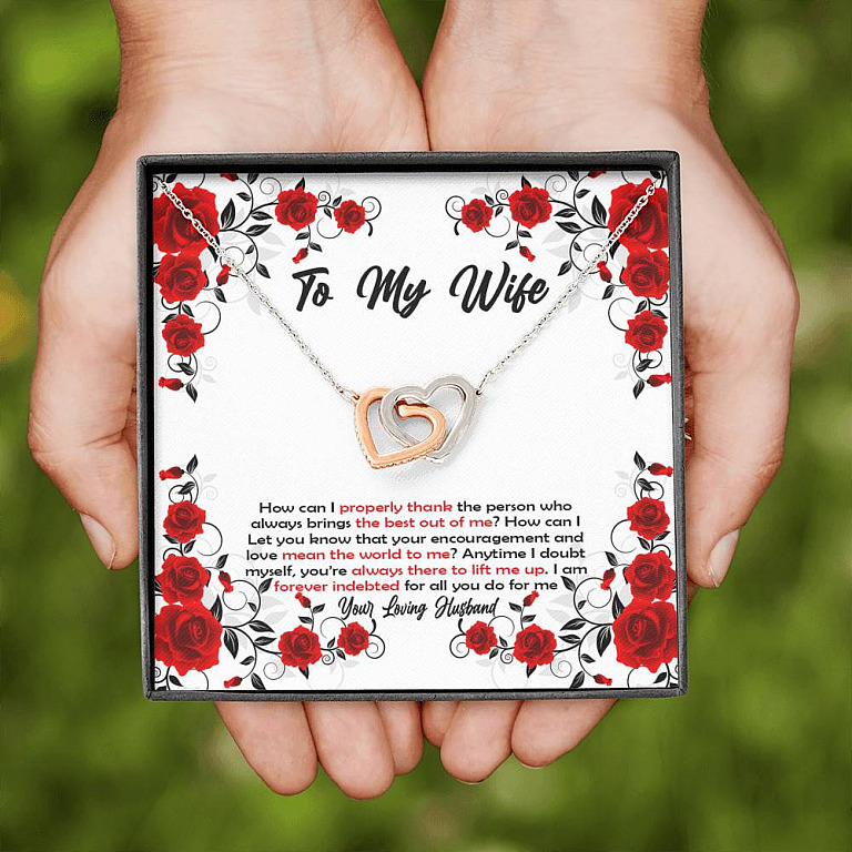 To My Wife How Can I Properly Thank The Person Who Always Brings The Best Put Of Me Joined Interlocking Hearts Necklace