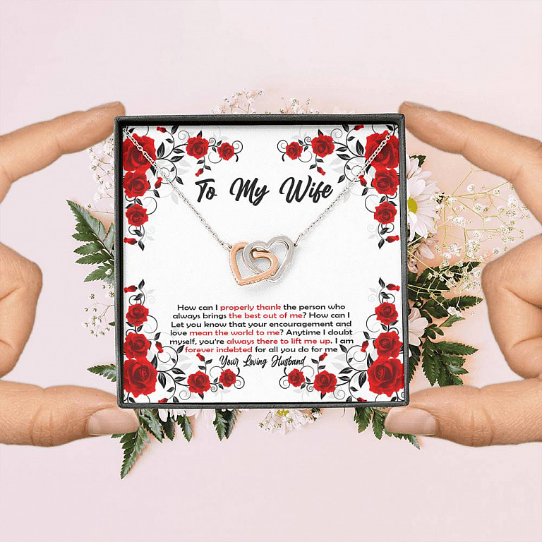 To My Wife How Can I Properly Thank The Person Who Always Brings The Best Put Of Me Joined Interlocking Hearts Necklace