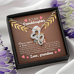 To My Granddaughter Once Upon A Time There Was A Little Girl Who Stole My Heart Double Hearts Necklace