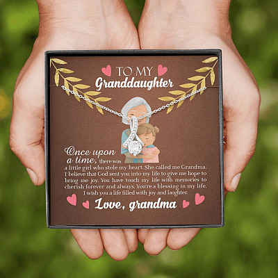 To My Granddaughter Once Upon A Time There Was A Little Girl Who Stole My Heart Alluring Beauty Necklace