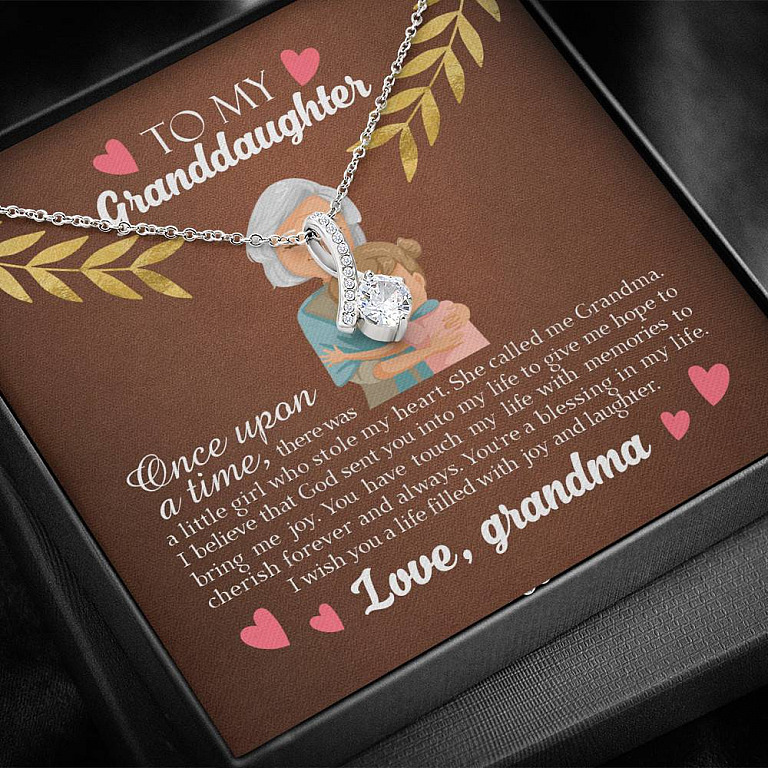 To My Granddaughter Once Upon A Time There Was A Little Girl Who Stole My Heart Alluring Beauty Necklace
