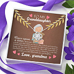 To My Granddaughter Once Upon A Time There Was A Little Girl Who Stole My Heart Love Knot Necklace