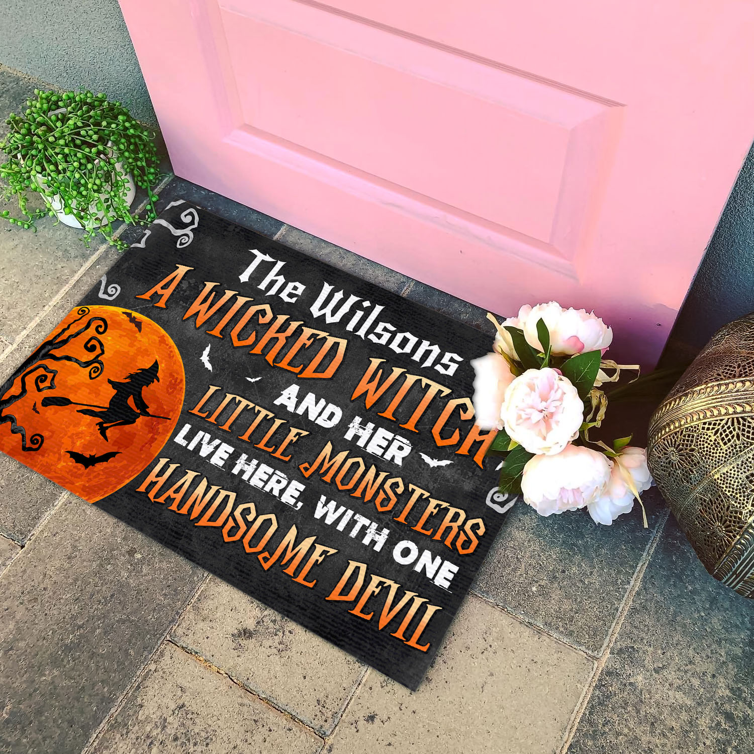 1VT. A Wicked Witch sample design Doormat mockup 4
