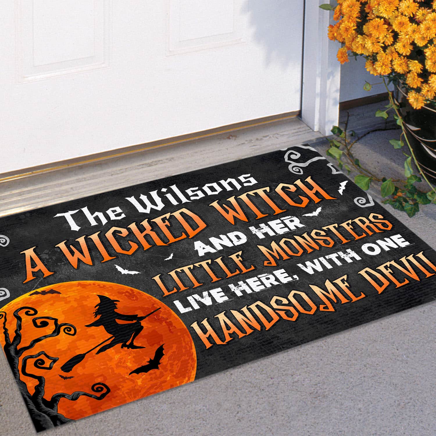1VT. A Wicked Witch sample design Doormat mockup 11