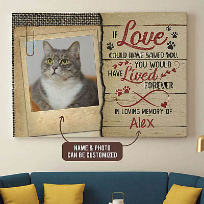 Alternative view of Personalized Photo If Love Could Have Saved You You Would Have Lived Forever Framed Canvas - Unframed Poster