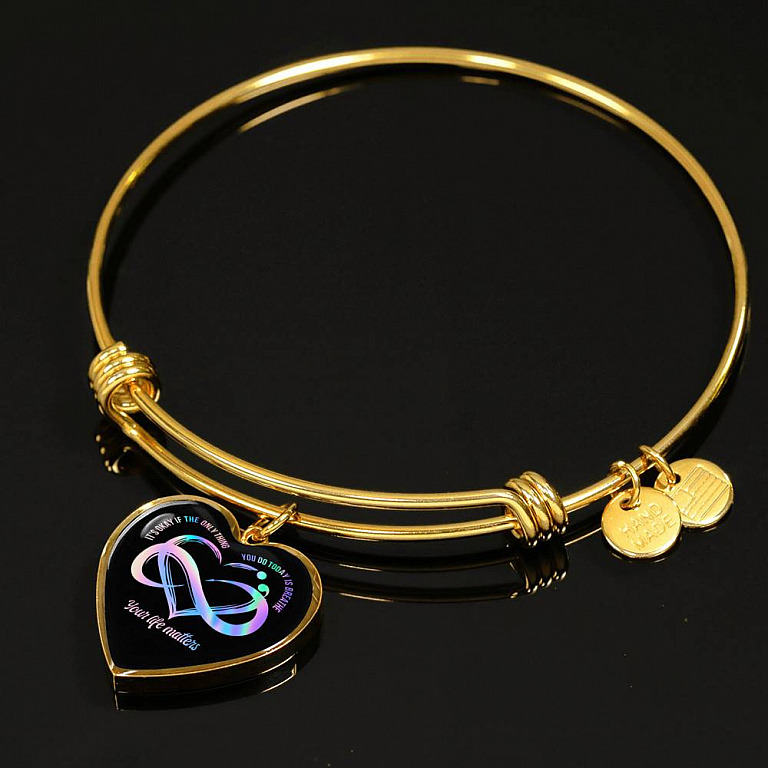 It's Okay If The Only Things Your Life Matters Suicide Prevention Awareness Heart Necklace - Bangle