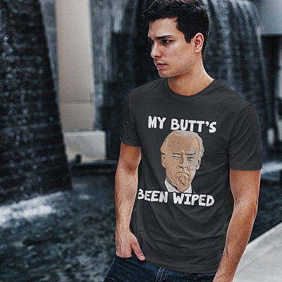 Alternative view of My Butt's Been Wiped Funny Joe T-Shirt - V-Neck Shirt