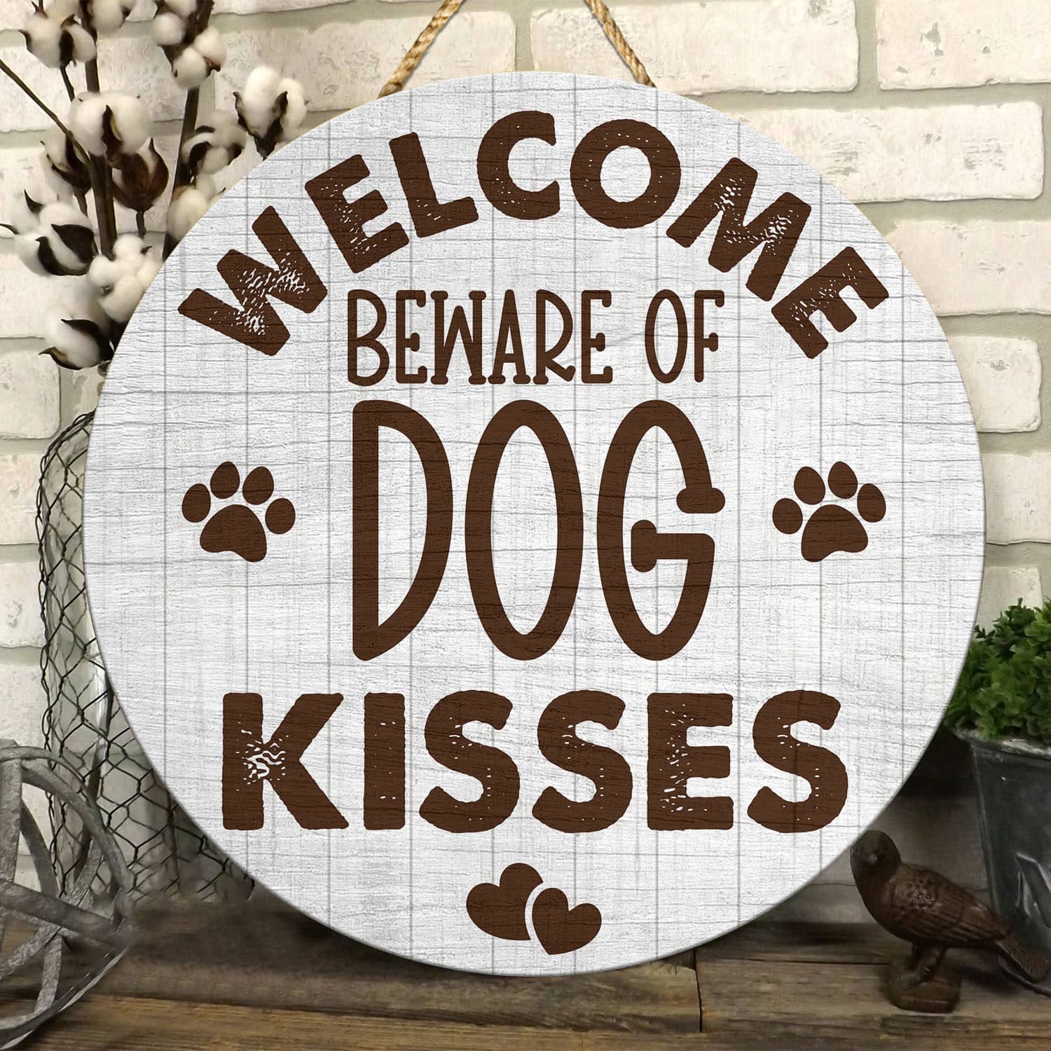 3MH. Dog Kisses Sign Door Sign Mockup 6