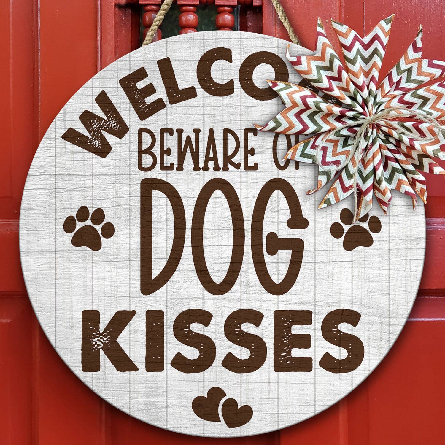 3MH. Dog Kisses Sign Door Sign Mockup 10