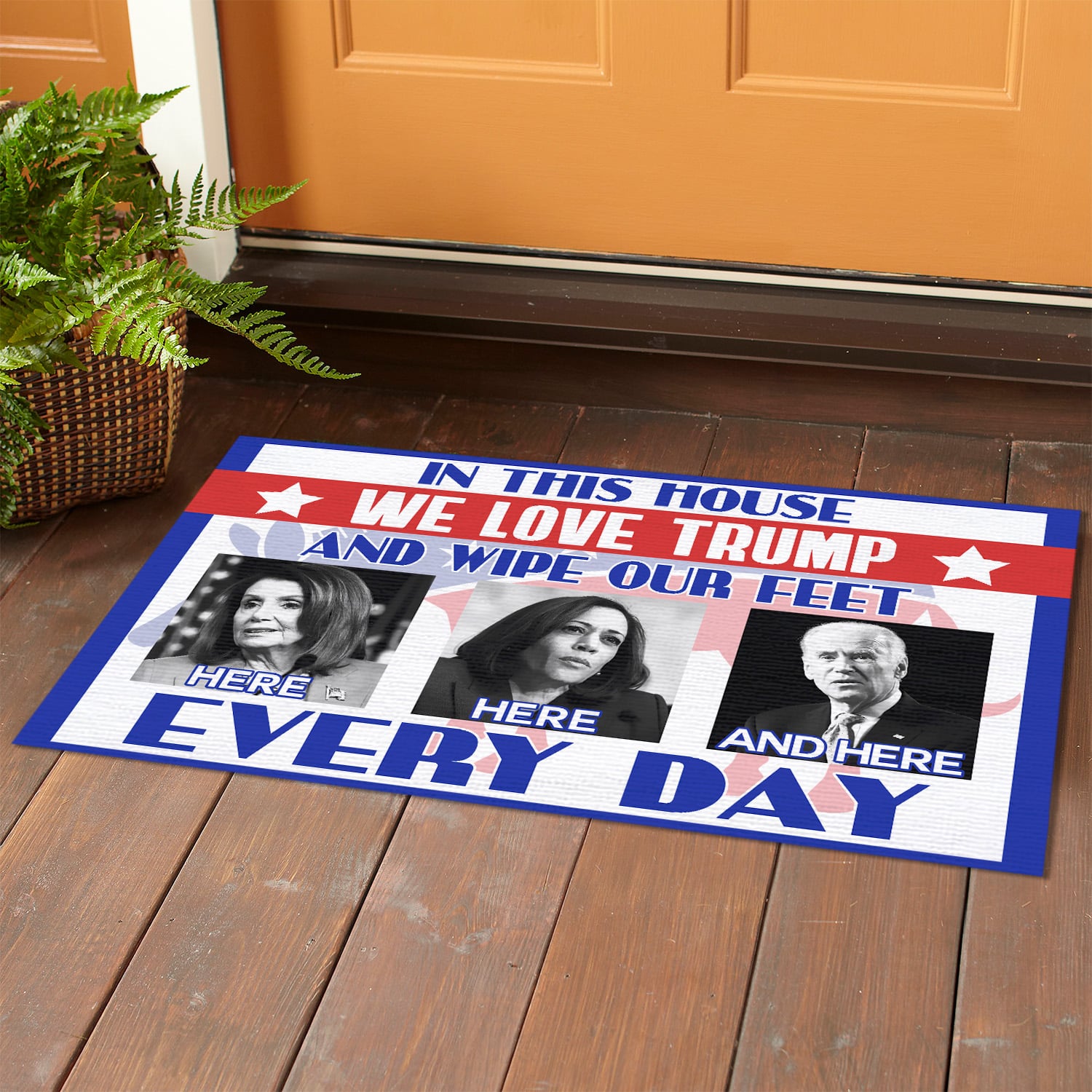 3LV. UU TIEN Love Trump Doormat mockup 1