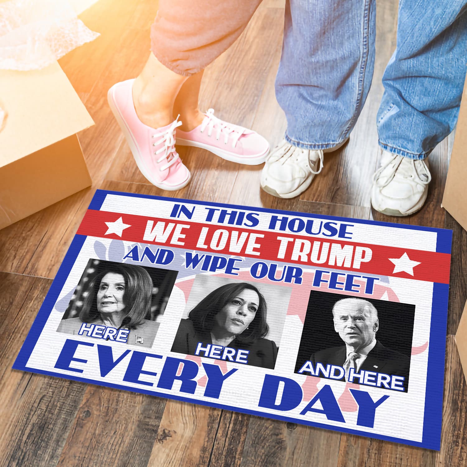 3LV. UU TIEN Love Trump Doormat mockup 6
