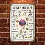 Halloween Kitchen Witchery Retro Vintage Decorative Metal Sign - Indoor Outdoor Decor Farmhouse