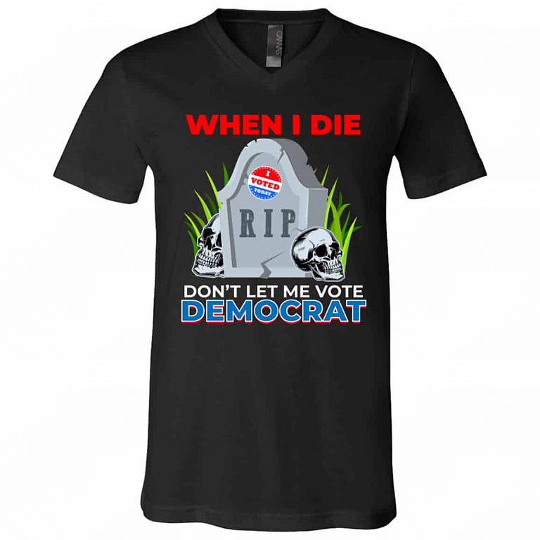when i, Black, V-Neck T-Shirt