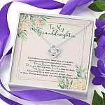 To My Granddaughter From Grandma Grandpa Grandparents You Are Always In Mine Love Knot Necklace