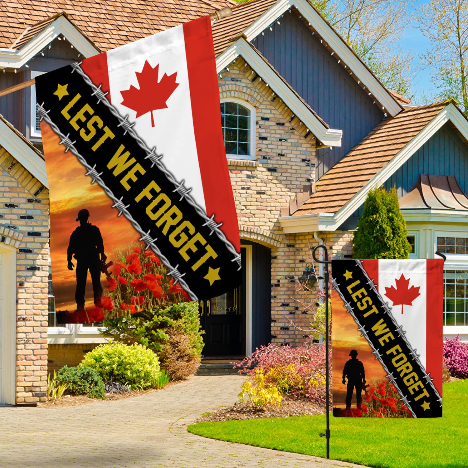 3VT. Lest We Forget Garden & House Mockup 3