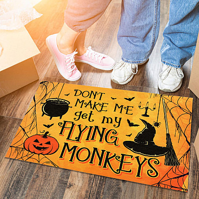 Don't Make Me Get My Flying Monkeys Doormat - Funny Halloween Outdoor Indoor Doormat