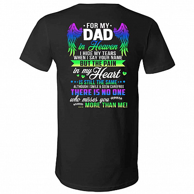 dad, Black, V-Neck T-Shirt
